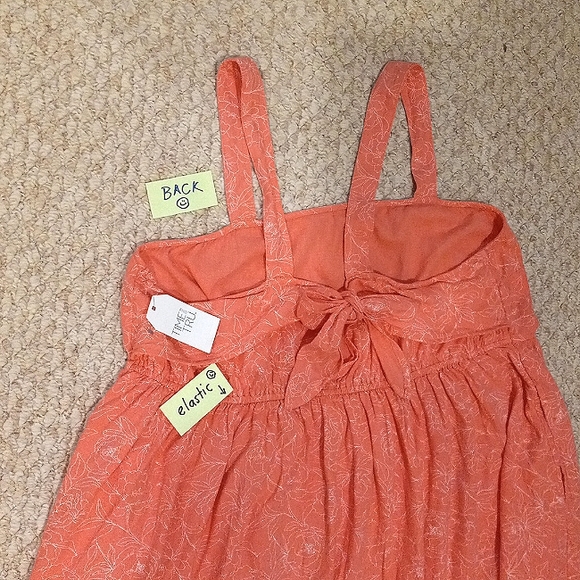 Preppy Beach Summer Printed Pink Linen Dress Flowy Midi with pockets - Picture 12 of 12